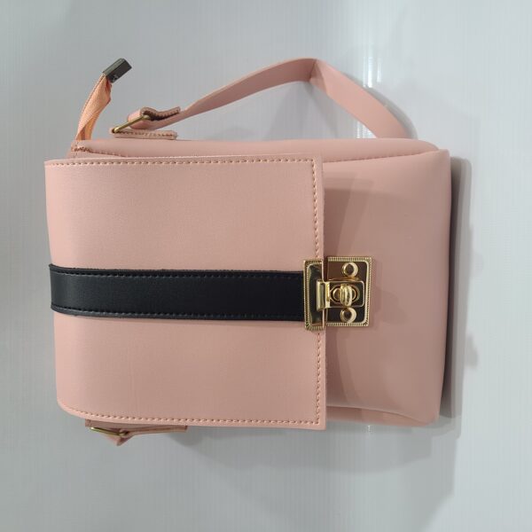 Stylish Multi-Color Mini Shoulder Bag with Gold Lock – Elegant and Versatile - Image 7