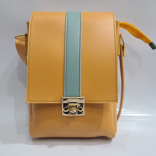 Stylish Multi-Color Mini Shoulder Bag with Gold Lock – Elegant and Versatile - Image 4