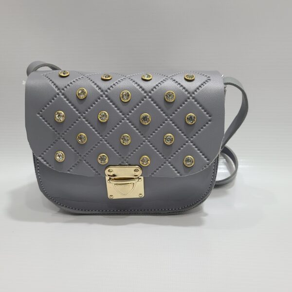 Trendy Quilted Crossbody Bag with Gold Studs – Available in Multiple Colors - Image 14