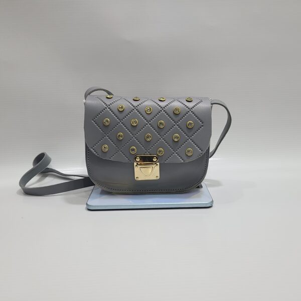 Trendy Quilted Crossbody Bag with Gold Studs – Available in Multiple Colors - Image 13