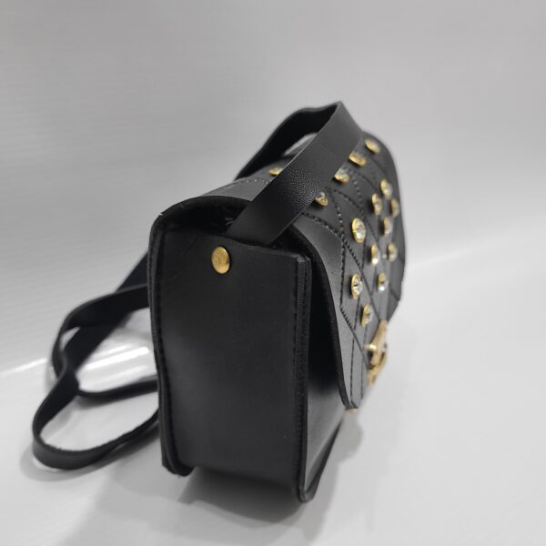 Trendy Quilted Crossbody Bag with Gold Studs – Available in Multiple Colors - Image 12