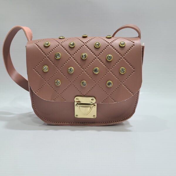 Trendy Quilted Crossbody Bag with Gold Studs – Available in Multiple Colors