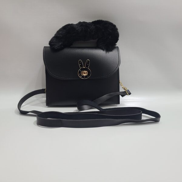 Chic Faux Fur Handle Mini Shoulder Bag with Bunny Design – Elegant and Trendy - Image 14