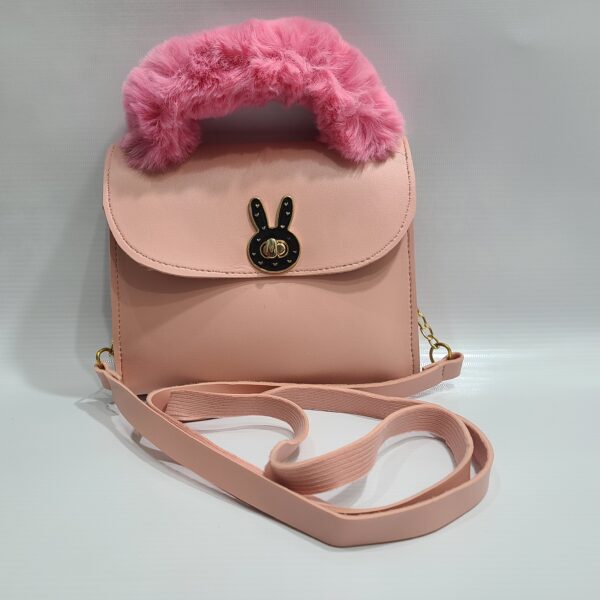 Chic Faux Fur Handle Mini Shoulder Bag with Bunny Design – Elegant and Trendy - Image 10