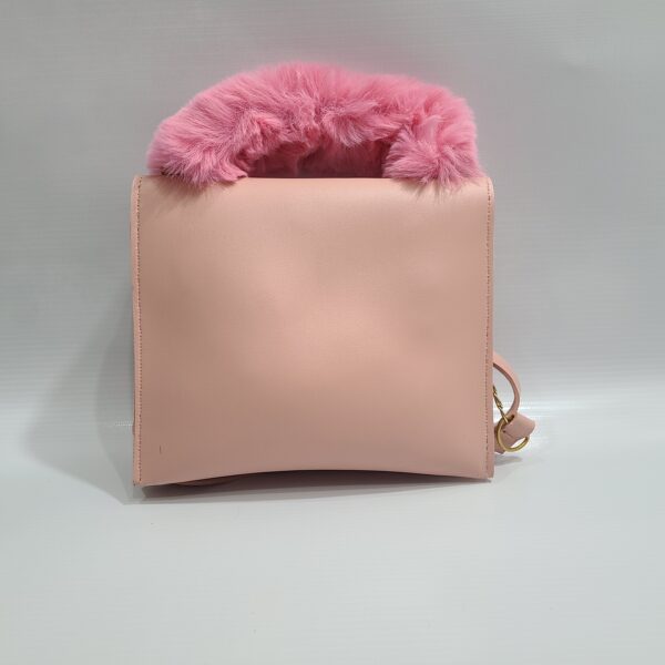 Chic Faux Fur Handle Mini Shoulder Bag with Bunny Design – Elegant and Trendy - Image 11