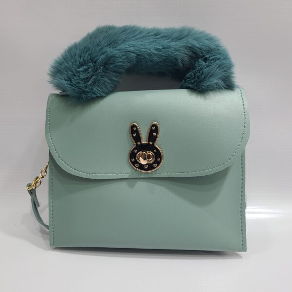 Chic Faux Fur Handle Mini Shoulder Bag with Bunny Design – Elegant and Trendy - Image 7